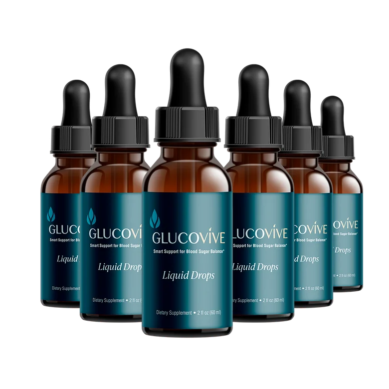 Six bottles of Glucovive blood sugar support liquid drops